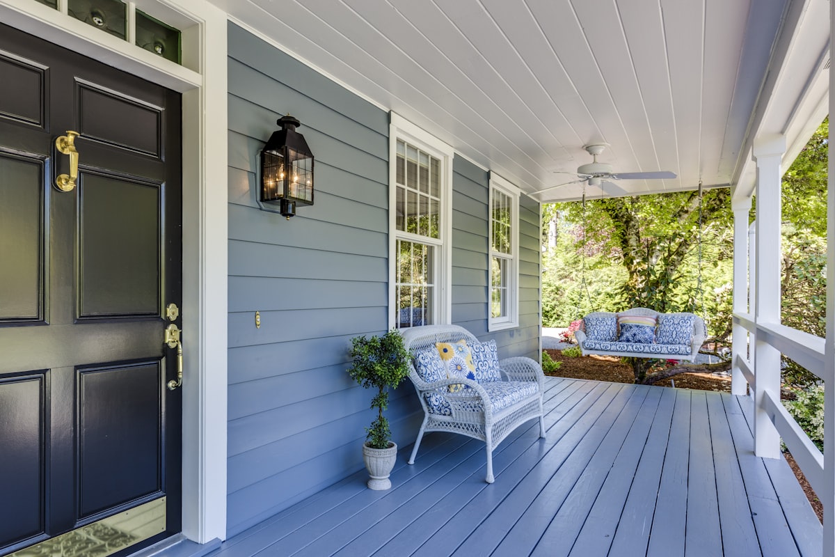 Front porch of a suburban home
